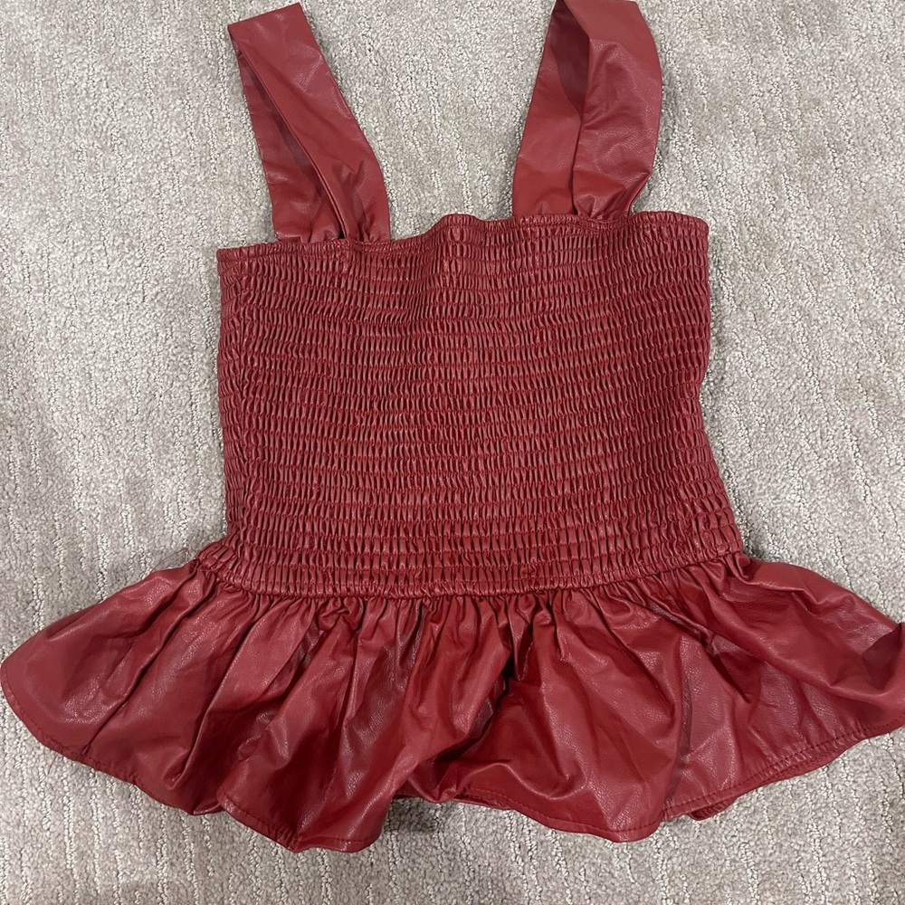 red ruffle shirt